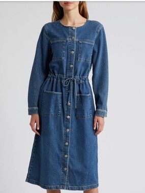 Elysian by Rails Drawstring Denim Midi Dress Size S - see comments